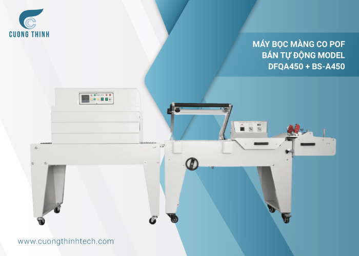 Máy bọc màng co POF bán tự động MODEL DFQA450 + BS-A450