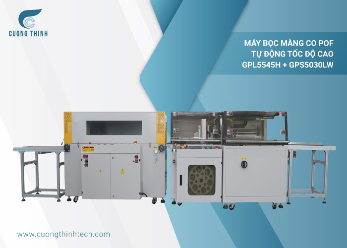 Máy bọc màng co POF tự động tốc độ cao GPL5545H + GPS5030LW