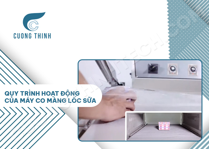 Quy trình hoạt động của máy co màng lốc sữa