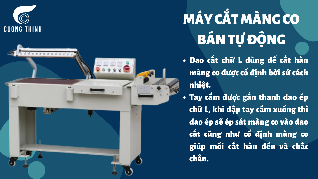 Máy cắt dán màng co bán tự động