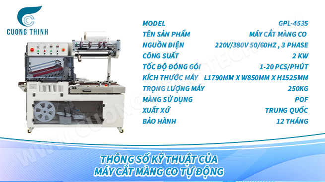 máy cắt màng co tự động