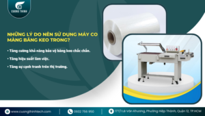 Máy co màng băng keo trong