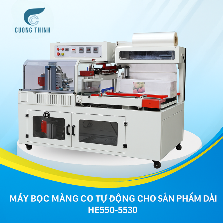 Máy Bọc Màng Co Tự Động Cho Sản Phẩm Dài, Chiều Dài Không Giới Hạn HE550-5530 Máy Bọc Màng Co Tự Động Cho Sản Phẩm Dài, Chiều Dài Không Giới Hạn HE550-5530