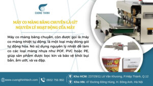 máy co màng băng chuyền