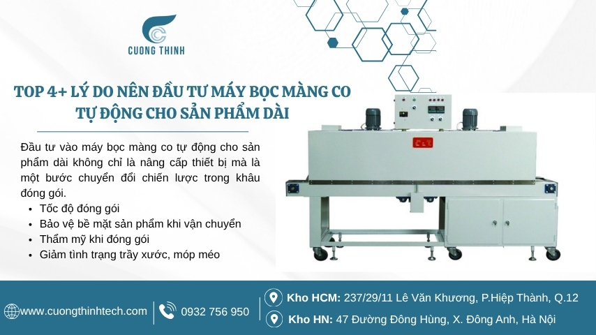 Máy Bọc Màng Co Tự Động Cho Sản Phẩm Dài
