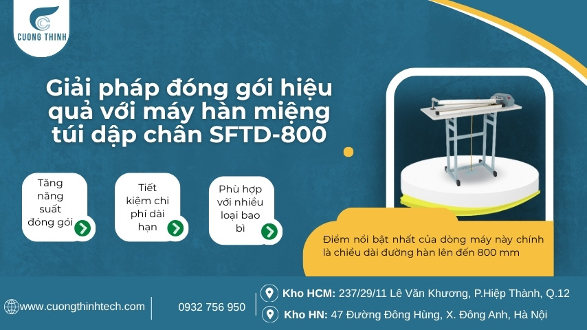 máy hàn miệng túi dập chân SFTD-800