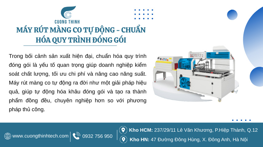 Máy rút màng co tự động - Chuẩn hóa quy trình đóng gói