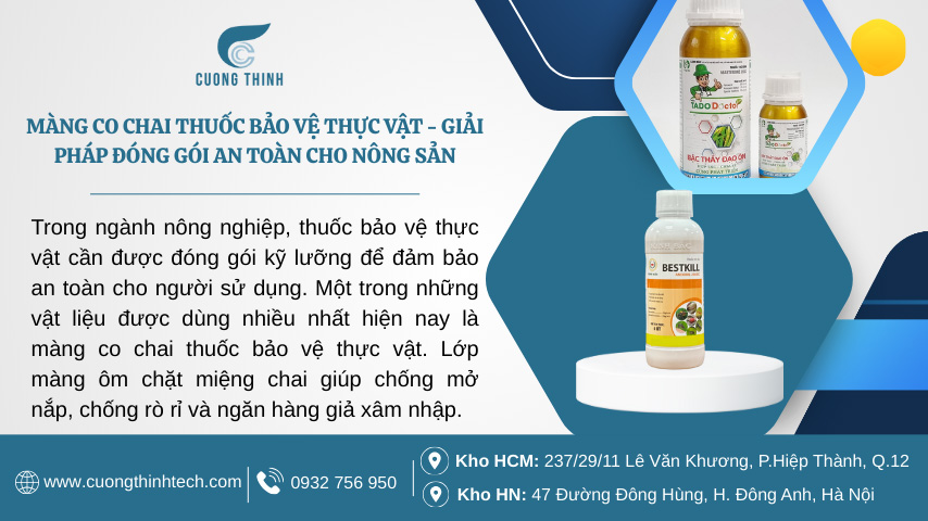 Màng co chai thuốc bảo vệ thực vật