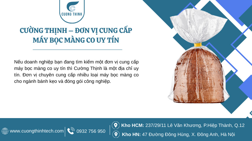 Máy bọc màng co tự động bọc hộp bánh kẹo - Cường Thịnh chuyên cung cấp nhiều loại máy bọc màng co cho ngành bánh kẹo và đóng gói công nghiệp.