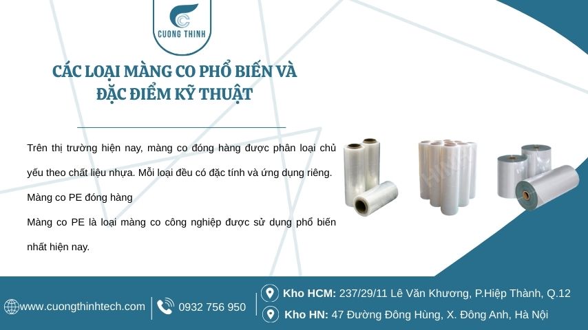 1 cuộn màng co dài bao nhiêu m - Các loại màng co phổ biến và đặc điểm kỹ thuật