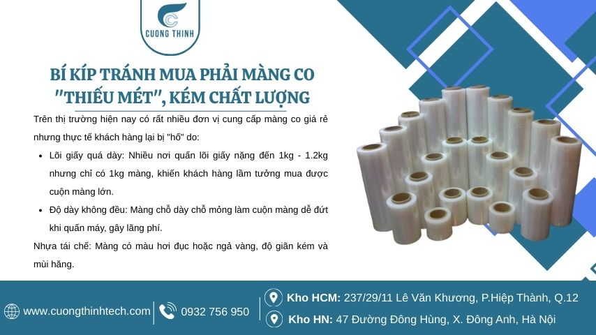 1 cuộn màng co dài bao nhiêu m - Bí kíp tránh mua phải màng co "thiếu mét", kém chất lượng