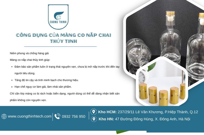 Công dụng của màng co nắp chai thủy tinh