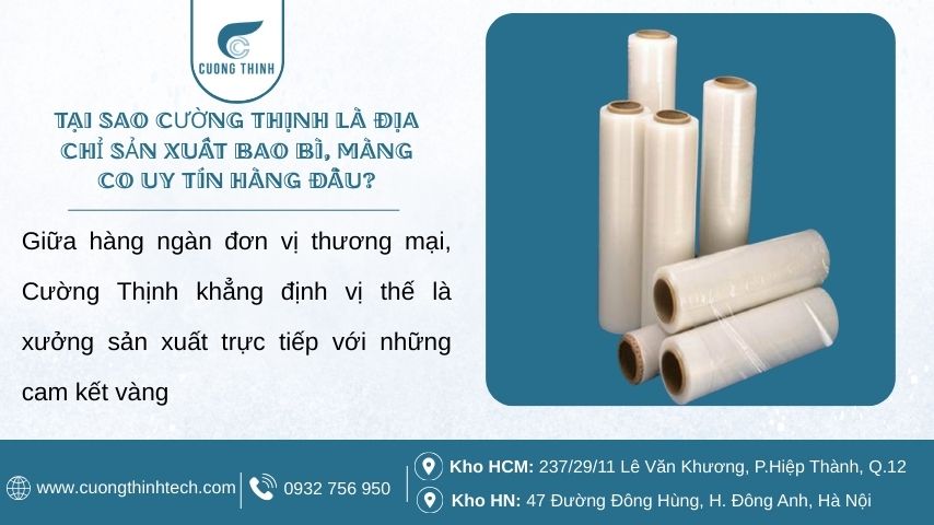 Giá màng co quấn pallet - Cường Thịnh - địa chỉ sản xuất bao bì, màng co uy tín hàng đầu