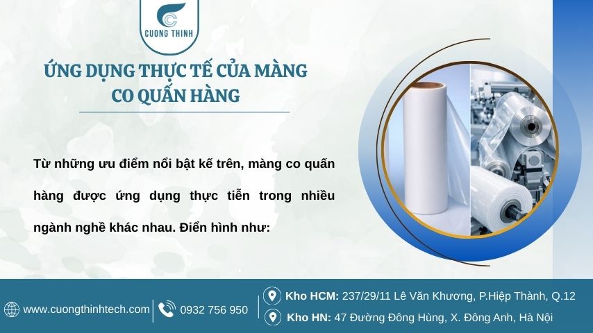 Ứng dụng thực tế của màng co quấn hàng