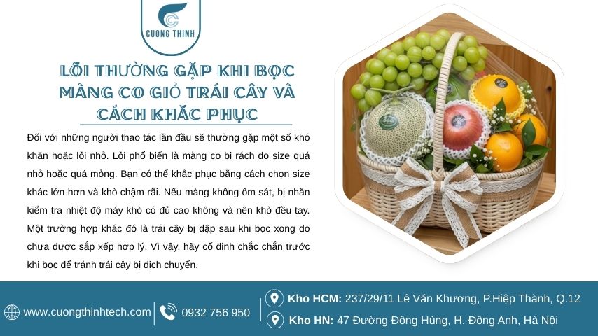 Cách bọc màng co giỏ trái cây - Lỗi thường gặp khi bọc màng co giỏ trái cây và cách khắc phục