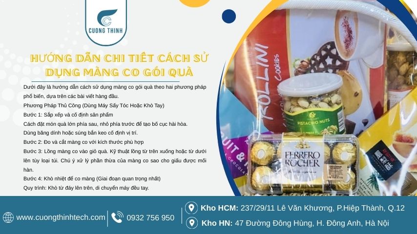 Hướng dẫn chi tiết cách sử dụng màng co gói quà