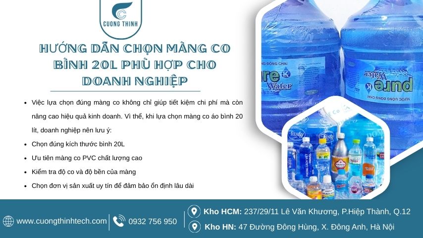 Hướng dẫn chọn màng co bình 20l phù hợp cho doanh nghiệp