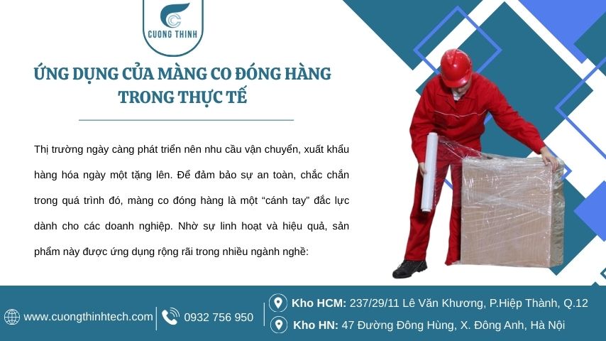 Ứng dụng của màng co đóng hàng trong thực tế