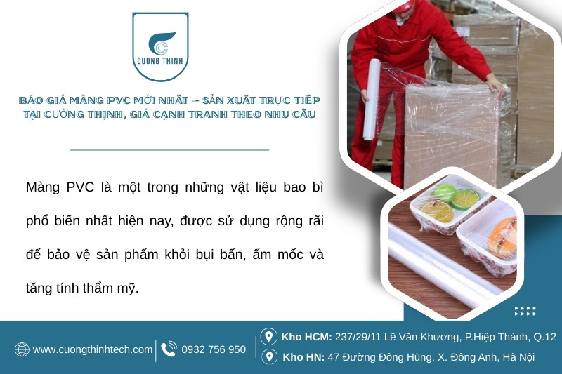 Báo giá màng PVC mới nhất – Sản xuất trực tiếp tại Cường Thịnh, giá cạnh tranh theo nhu cầu