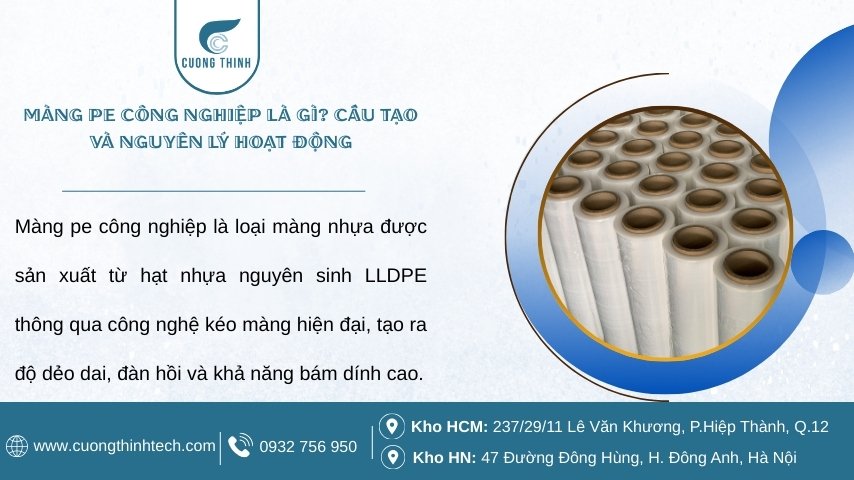 Màng pe công nghiệp có độ dày lớn hơn, khả năng chịu lực cao hơn