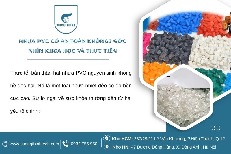 Nhựa PVC có an toàn không - Hạt nhựa PVC nguyên sinh không hề có chất độc hại