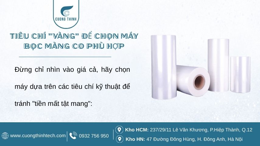 Máy bọc màng co - Tiêu chí "vàng" để chọn máy bọc màng co phù hợp