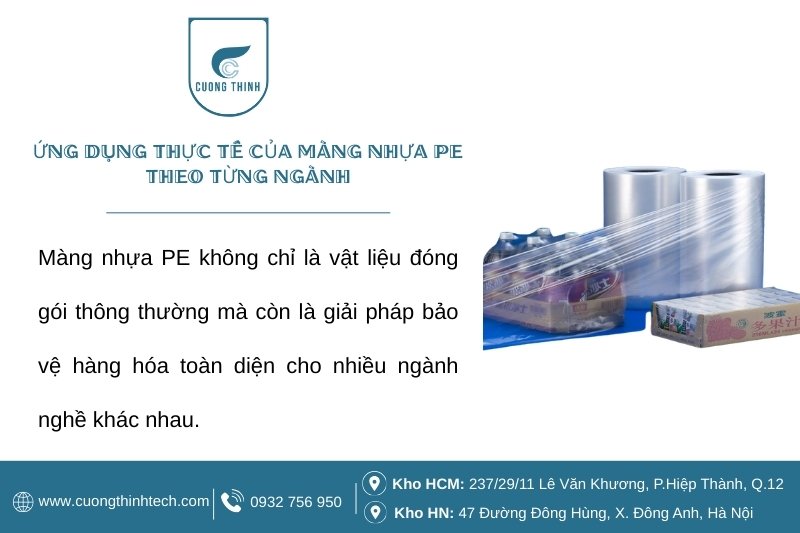 Màng nhựa PE không chỉ là vật liệu đóng gói thông thường mà còn là giải pháp bảo vệ hàng hóa toàn diện cho nhiều ngành nghề khác nhau.