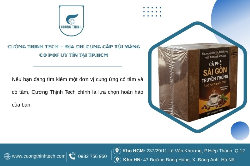 Màng co túi POF bọc hộp cà phê - Cường Thịnh Tech - Địa chỉ cung cấp túi màng co POF uy tín tại TP.HCM