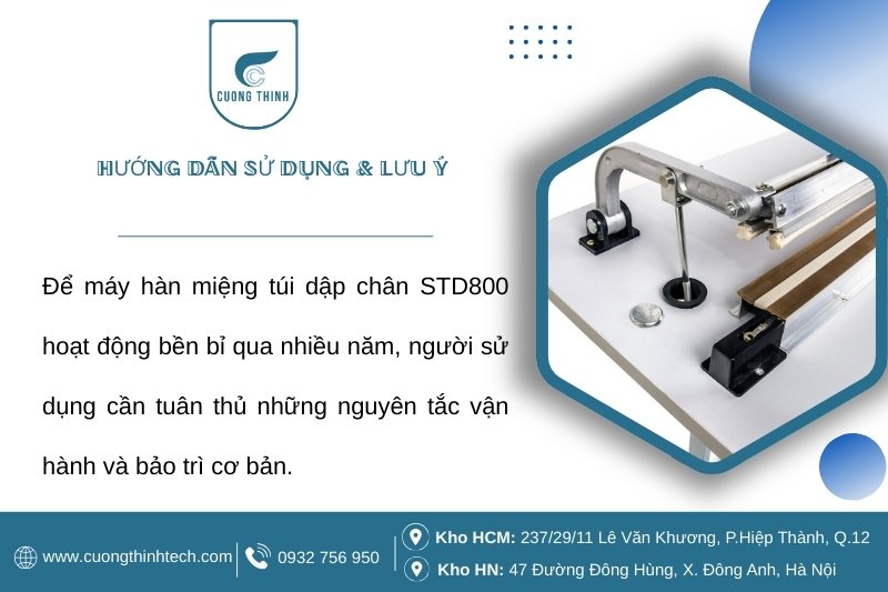 Máy Hàn Miệng Túi Dập Chân STD800 - Luôn giữ bề mặt dây vải nhiệt được sạch sẽ