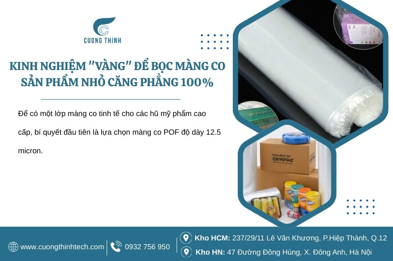 Máy bọc màng co tự động cho sản phẩm nhỏ - Chọn đúng độ dày màng giúp giữ form hộp hoàn hảo
