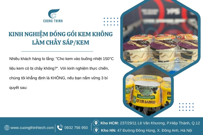Màng co pof bọc kem - Tốc độ co nhanh giúp giữ nguyên nhiệt độ lạnh của kem