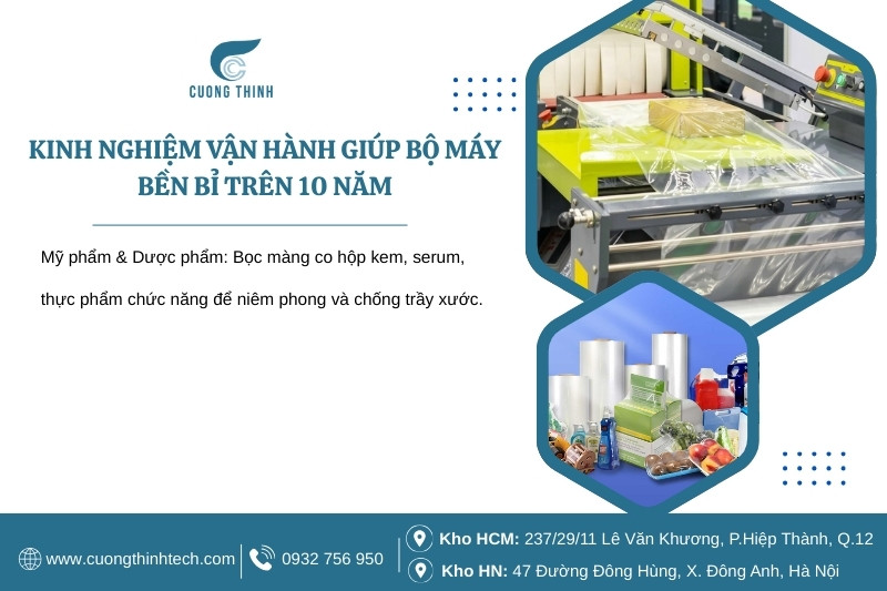 Bộ máy bọc màng co POF tự động chữ L 450L-4020L - Bảo trì định kỳ giúp máy hoạt động ổn định