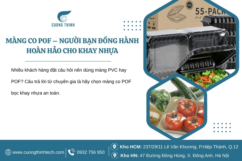 Máy cắt màng co tự động bọc khay nhựa - Màng co POF – Người bạn đồng hành hoàn hảo cho khay nhựa