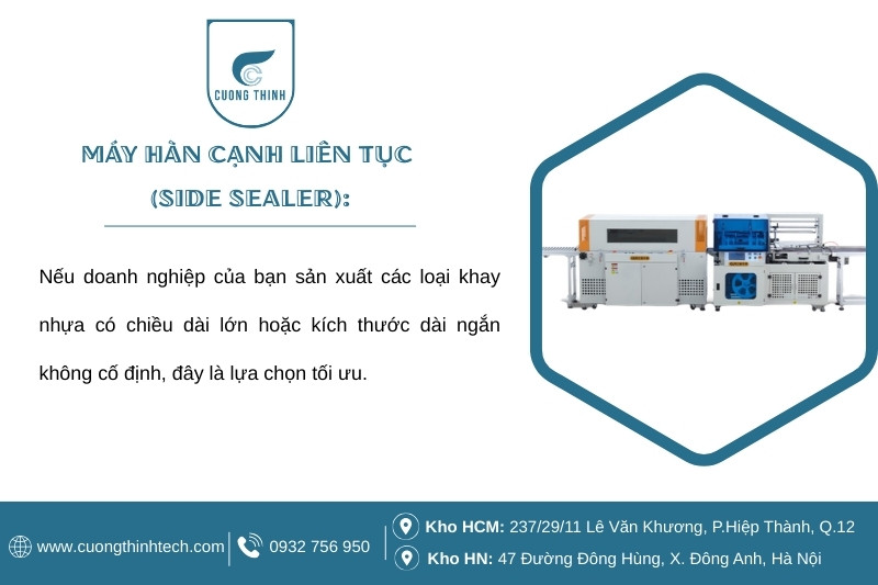 Máy cắt màng co tự động bọc khay nhựa - Khi sản phẩm thay đổi kích thước liên tục, Side Sealer là câu trả lời