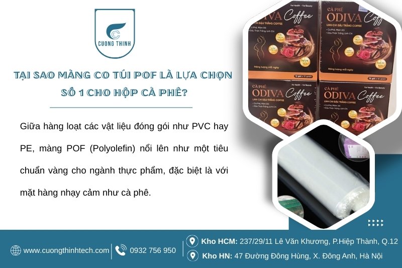 Màng co túi POF bọc hộp cà phê - Màng co túi POF – giải pháp đóng gói lý tưởng cho hộp cà phê