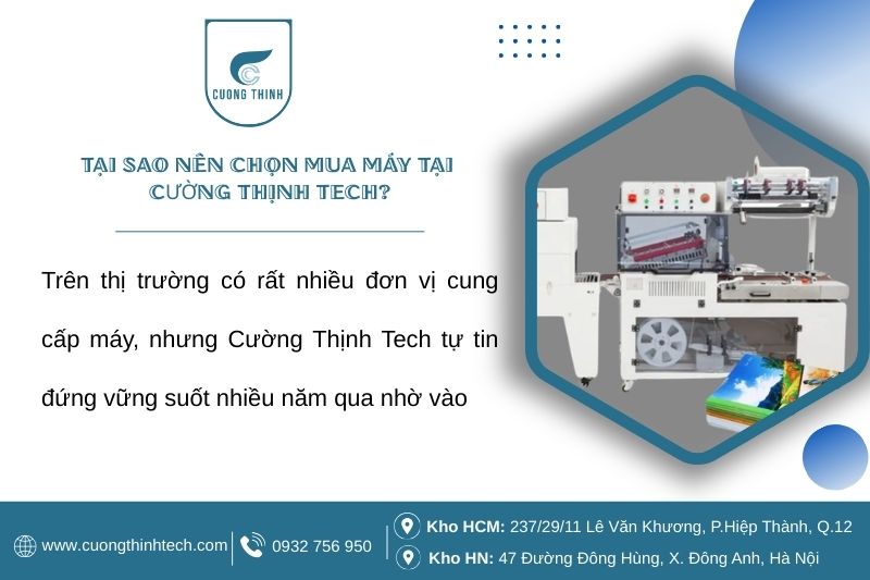 Máy bọc màng co tự động đóng gói sách vở của Cường Thịnh
