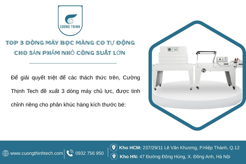 Máy bọc màng co tự động cho sản phẩm nhỏ - Giải pháp đóng gói tốc độ cao cho mỹ phẩm và hàng tiêu dùng nhỏ