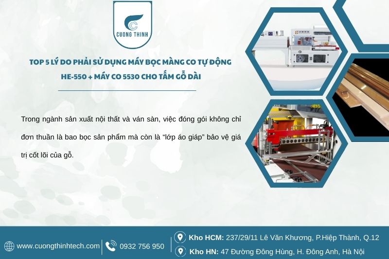 Máy Bọc Màng Co Tự Động HE-550 + Máy Co 5530