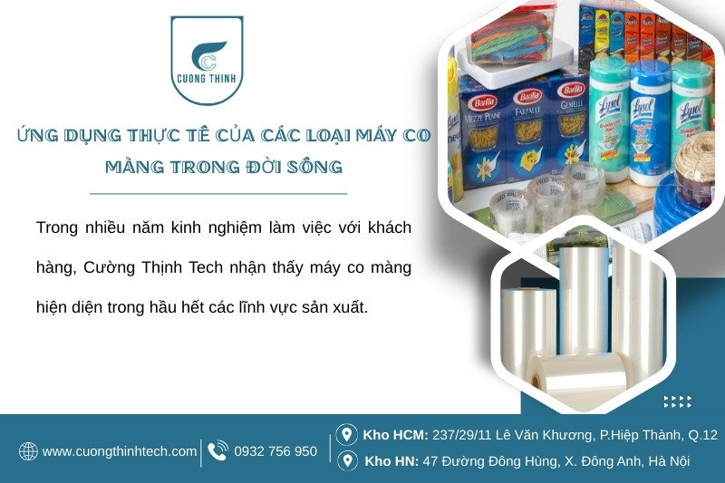 Các loại máy co màng - Máy co màng – giải pháp đóng gói linh hoạt cho hầu hết mọi ngành sản xuất