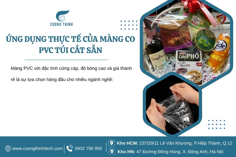 Màng co PVC cắt theo kích thước yêu cầu- Màng co PVC cắt sẵn ứng dụng đa dạng trong nhiều ngành nghề