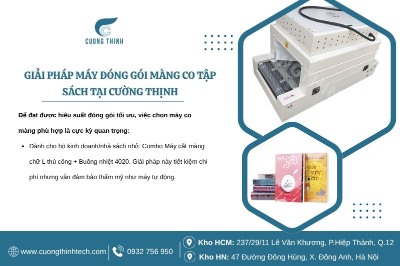 Giải pháp máy đóng gói màng co tập sách tại Cường Thịnh