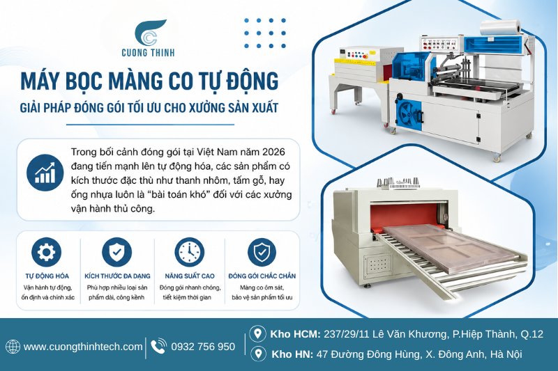 Máy Bọc Màng Co Tự Động Cho Sản Phẩm Dài