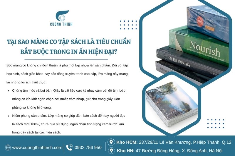 Tại sao màng co tập sách là tiêu chuẩn bắt buộc trong in ấn hiện đại