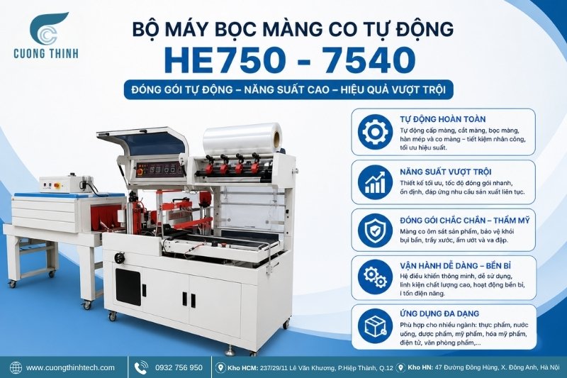 Bộ máy bọc màng co tự động HE750 - 7540