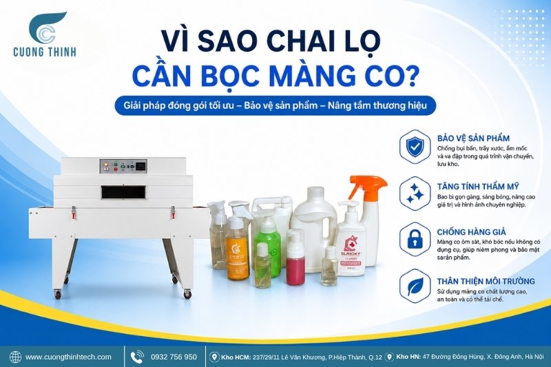Máy Bọc Màng Co Chai Lọ - Vì sao chai lọ cần bọc màng co