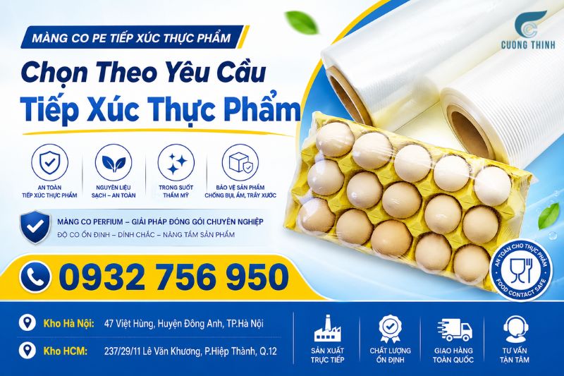 màng co pof bọc khay thực phẩm