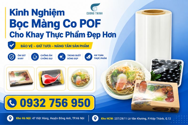 màng co pof bọc khay thực phẩm