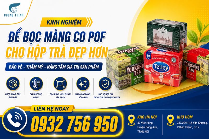 hướng dẫn bọc màng co hộp trà