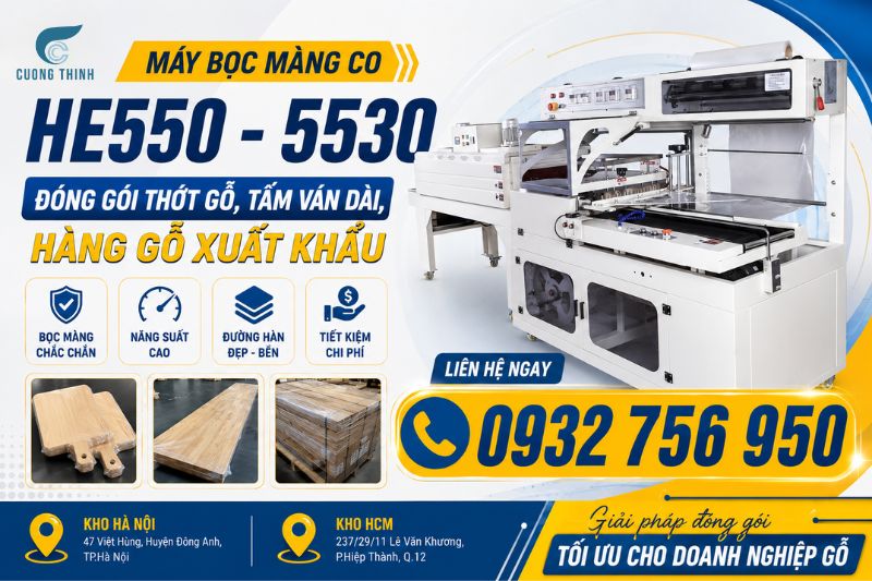 máy cắt và co màng khổ lớn