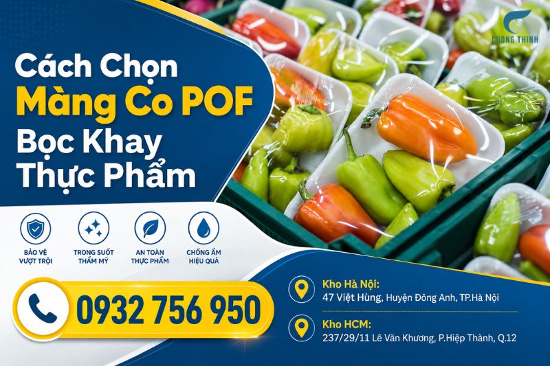 màng co pof bọc khay thực phẩm